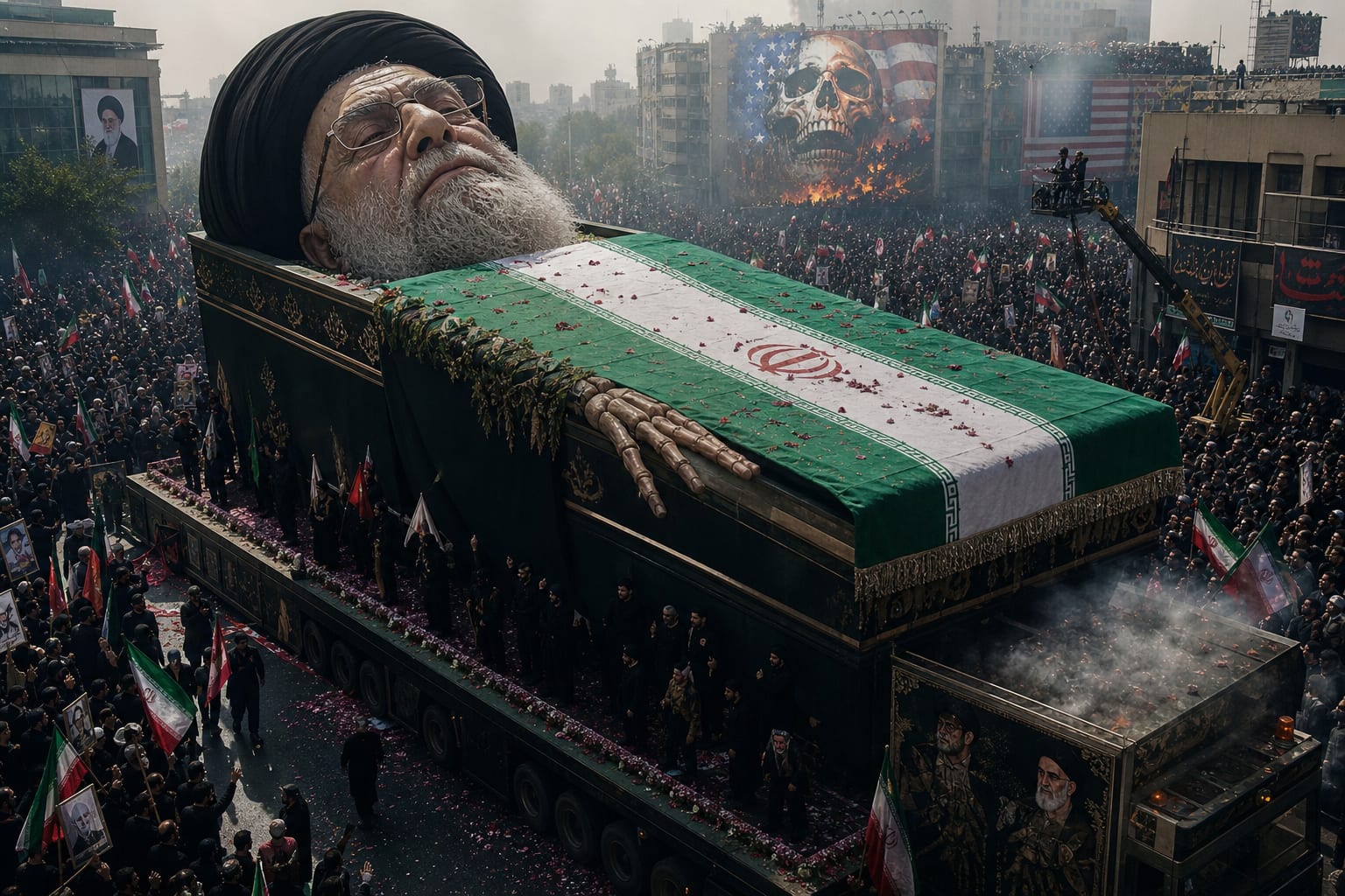 Iran Stages Week-Long Funerals for Khamenei With Calls for 'Death to America'